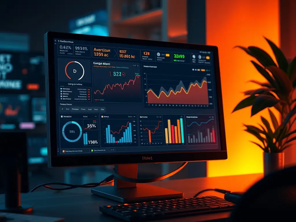 Illustration of a computer screen displaying website visitor data, highlighting IP addresses and company information.