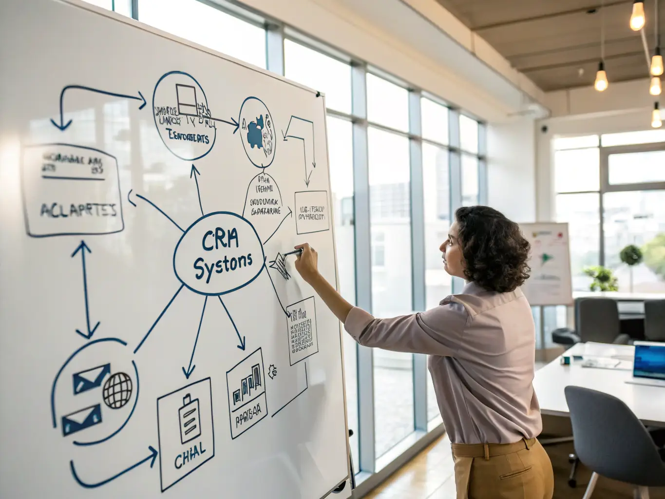 A visual representation of LeadLogic's CRM integration capabilities. The image shows data flowing seamlessly between LeadLogic and a popular CRM platform, such as Salesforce or HubSpot.
