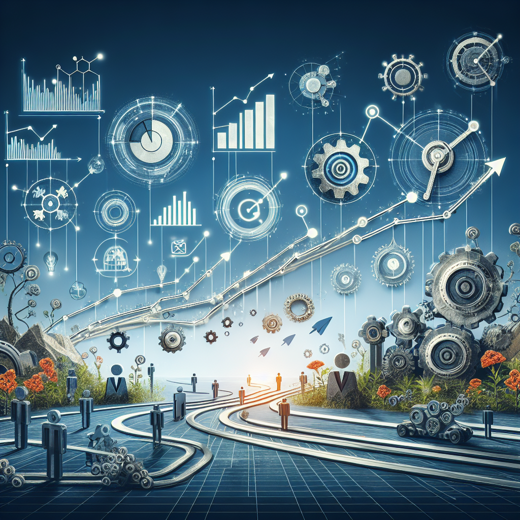 B2B Leadgenerierung: Create a professional and symbolic header image illustrating the concept of efficient B2B lead gene