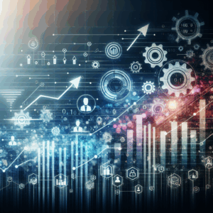 Vertrieb Software B2B: Create a symbolic and professional header image representing B2B sales optimization using softwar