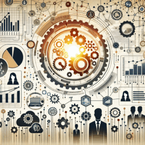 Vertrieb digitalisieren: Create an abstract digital artwork representing the concept of digital transformation in B2B sa