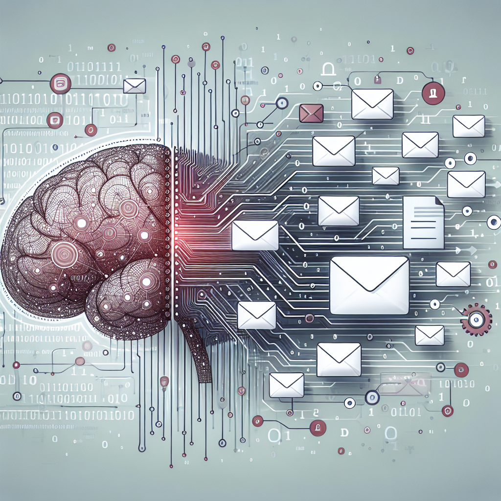 Vertrieb Software B2B: Create an image symbolizing AI-driven email personalization in a B2B context, featuring abstract