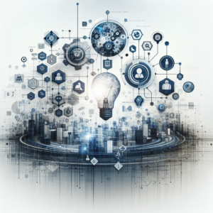 B2B Leadgenerierung: A professional and neutral image illustrating B2B lead generation strategies, focusing on digital t