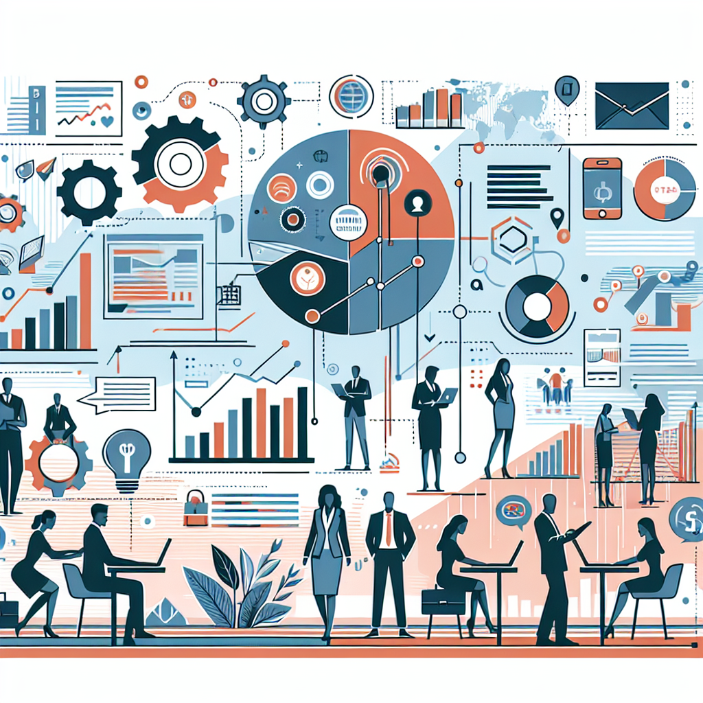 B2B Leadgenerierung: Create a neutral, professional header image illustrating B2B lead generation strategies, focusing o