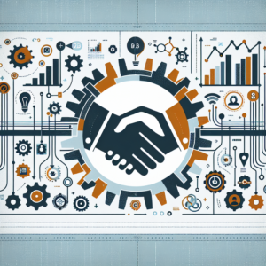 B2B Leadgenerierung: Create a neutral, professional header image illustrating the concept of B2B lead generation with ab