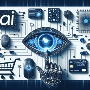 B2B Leadgenerierung: Create a professional and neutral header image depicting the concept of AI enhancing e-commerce che