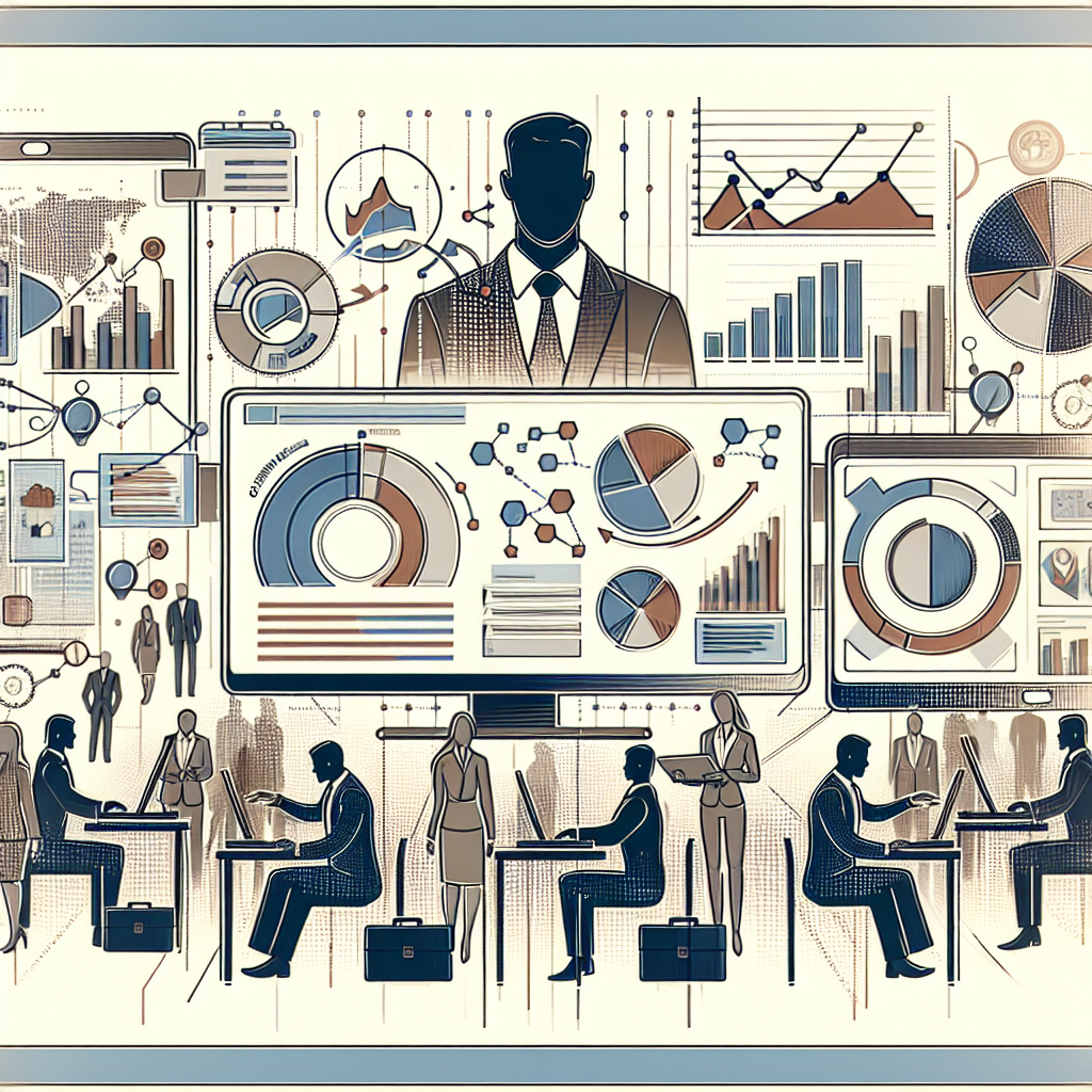 Vertrieb Software B2B: Create a professional and neutral header image depicting B2B sales software in action, focusing o